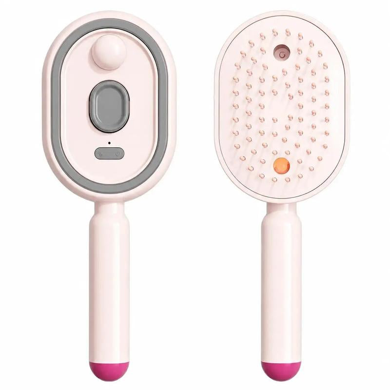 【Not Straightened】Electric Spray Air Cushion Massage Comb, Self-Cleaning Anti-Tangle Hair Brush, Anti-Static Volumizing Scalp Massage Brush for Dry Frizzy Hair Care, No Essential Oil Included